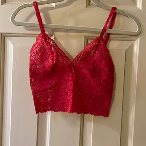 Red bralette from Victoria’s Secret size S.